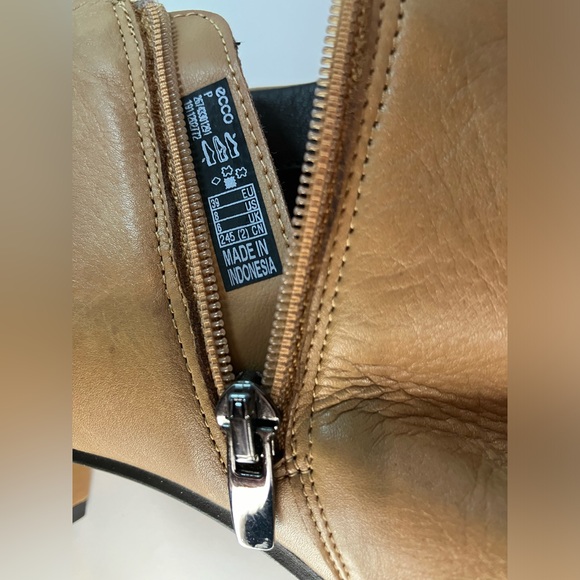 ECCO Womens Ankle Booties Camel 2-inch Heels Zip Up size 8 - Picture 3 of 6